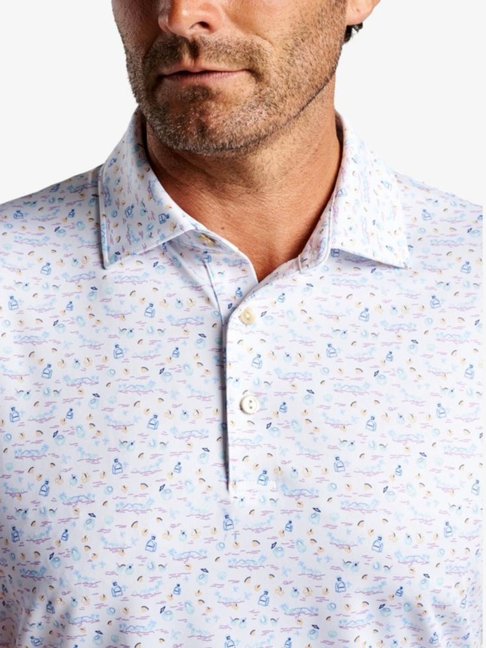 Peter Millar 5 O'clock In Fiji Performance Jersey Short Sleeve Golf Polo Large
